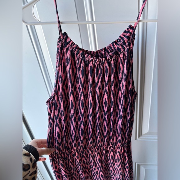 Banana Republic Flirty Summer Dress Pink, Blue Geo Sleeveless Medium - Picture 2 of 5